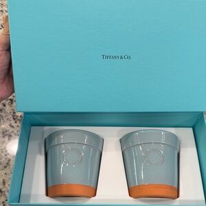 Tiffany & Co. Teal and Orange Terracota Pots